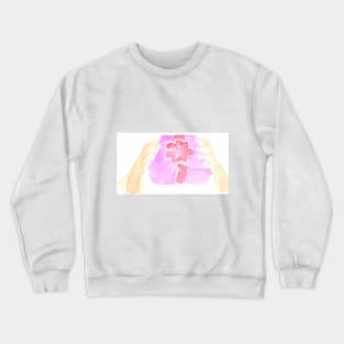 holiday, watercolor, illustration, gift, hands, festive, congratulation, celebratory, holidays, trend, trendy, sketch, hand drawn Crewneck Sweatshirt